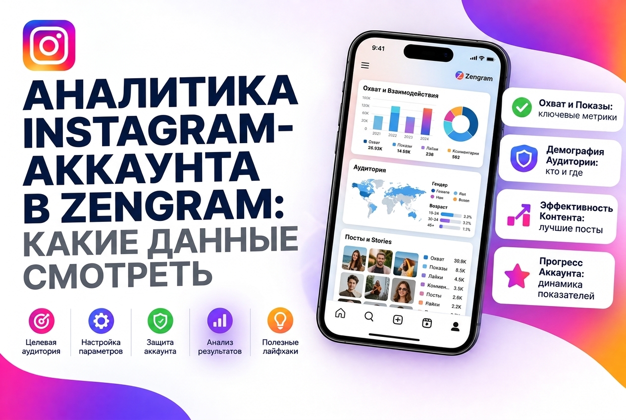 Аналитика Instagram-аккаунта в Zengram: какие данные смотреть